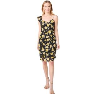 Cupcakes & Cashmere Ariadne Slub Chiffon floral Cascade Ruffle Sleeveless
Dress